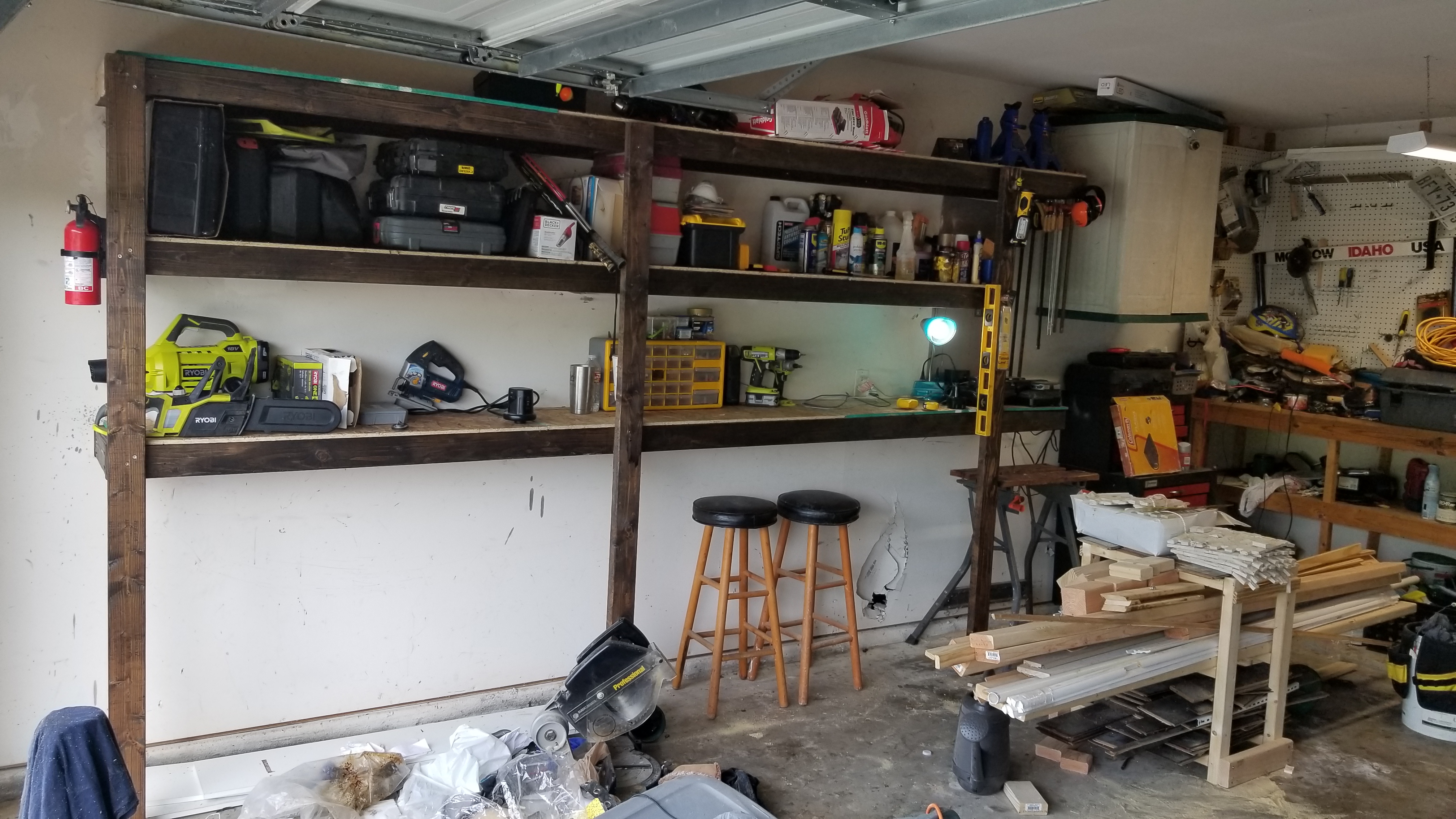 Look at my Finished $80 Garage Shelves